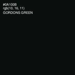 #0A100B - Gordons Green Color Image